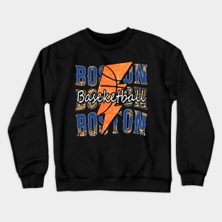 Graphic Basketball Boston Proud Name Vintage Crewneck Sweatshirt